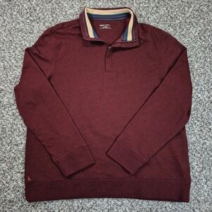 UNTUCKit‎ Quarter Zip Pullover Sweater Men's XL Corral red Regular Fit  Academia